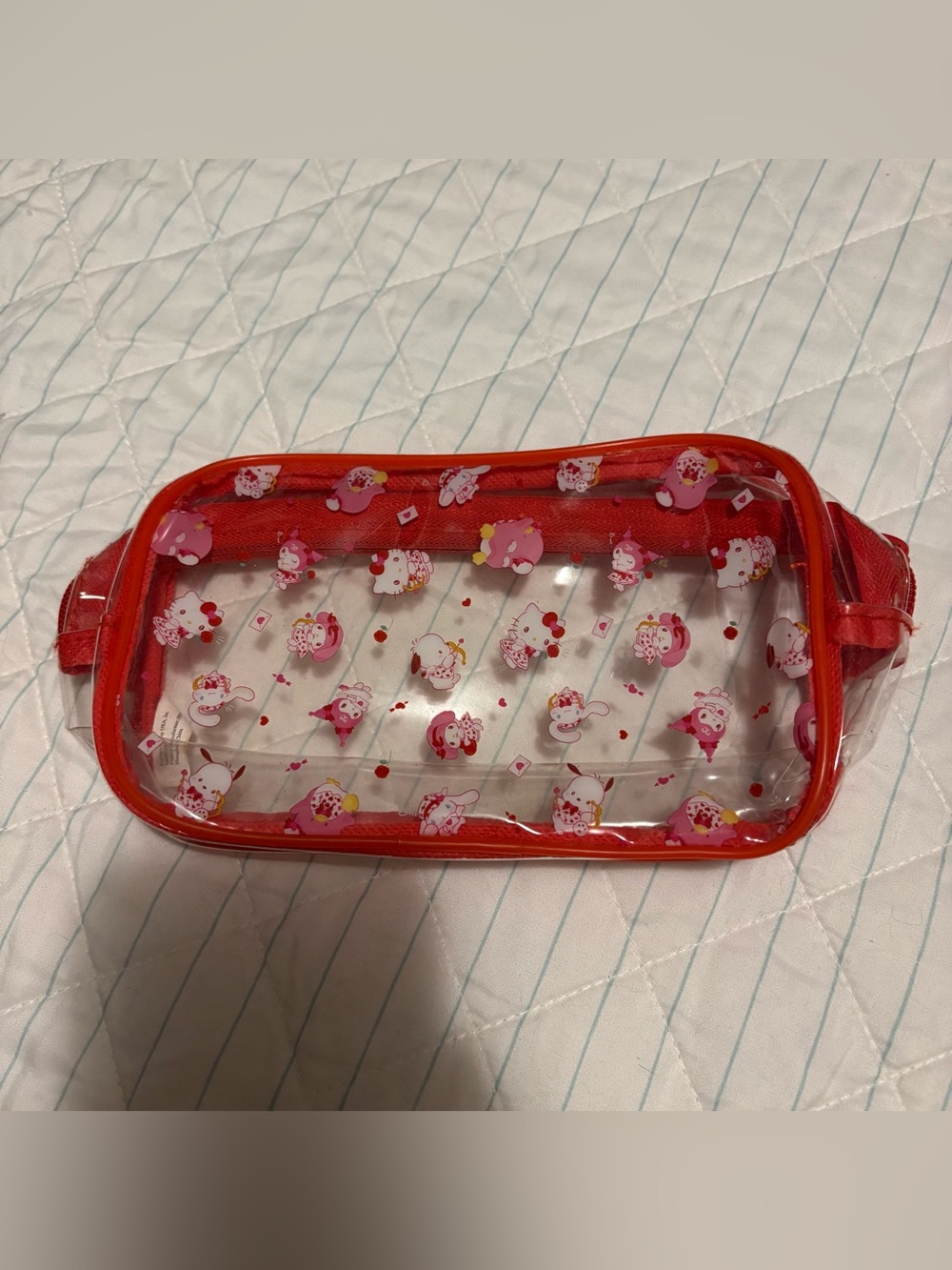 Sanrio Hello Kitty & Friends Clear Red Zipper Pouch